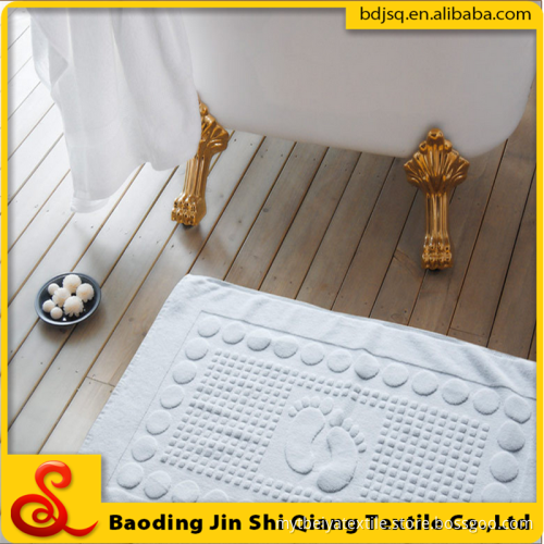 custom design 100% cotton washable white bath mat with logo